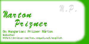 marton prizner business card